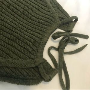 dark green sweater halter top🌵